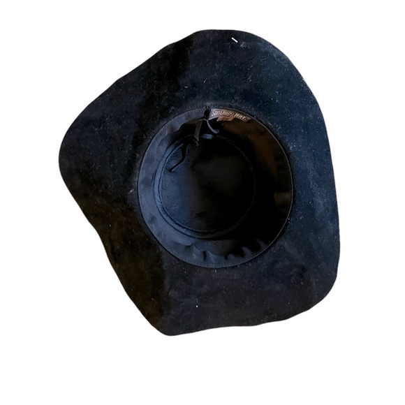 San Diego Hat Co. | Black Faux Suede Double Brim Adjustable Size Fedora Hat main image 2